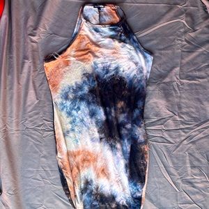 Fashion Nova Body-con Tie Dye Mini Halter Dress